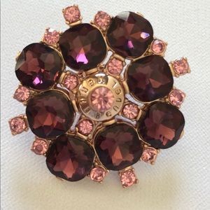 Henri Bendel Rose Gold w/Crystals brooch